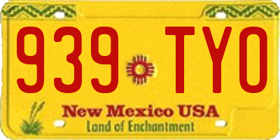NM license plate 939TYO