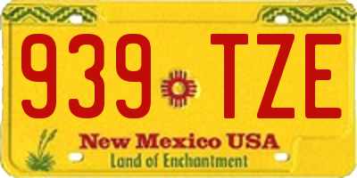 NM license plate 939TZE