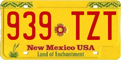 NM license plate 939TZT