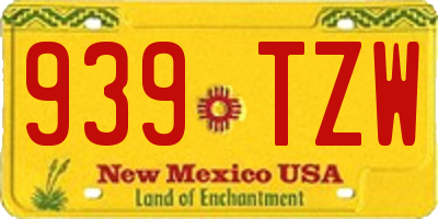 NM license plate 939TZW