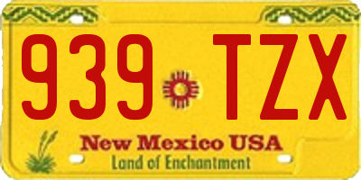 NM license plate 939TZX