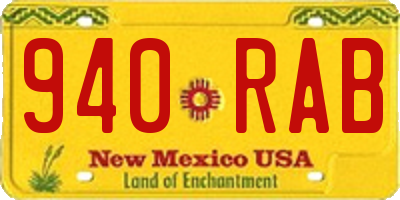 NM license plate 940RAB