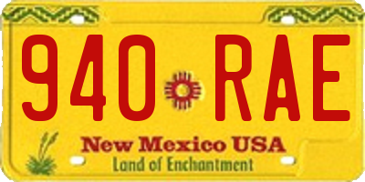 NM license plate 940RAE