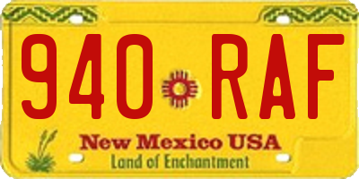 NM license plate 940RAF