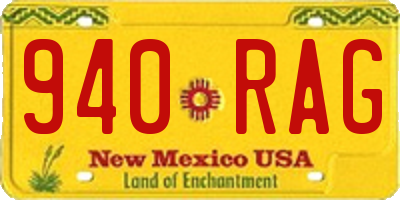 NM license plate 940RAG