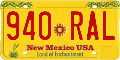 NM license plate 940RAL