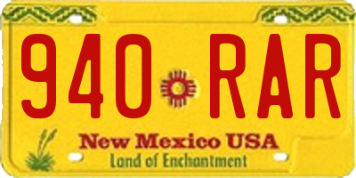 NM license plate 940RAR