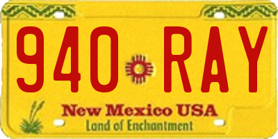 NM license plate 940RAY