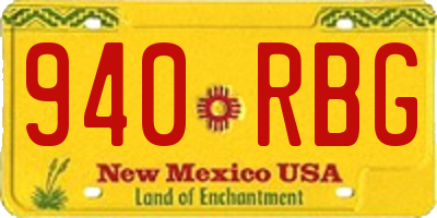 NM license plate 940RBG