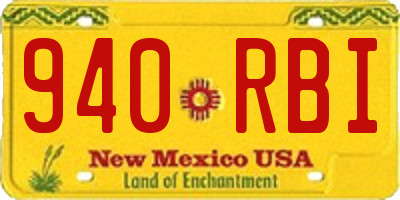 NM license plate 940RBI