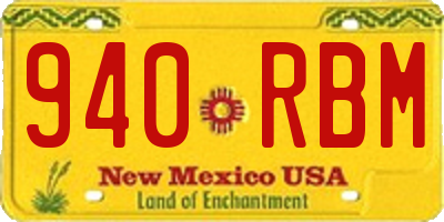 NM license plate 940RBM