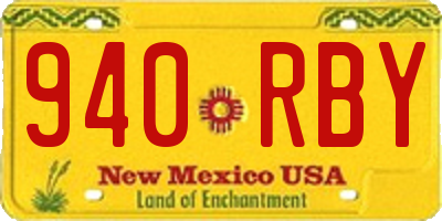 NM license plate 940RBY