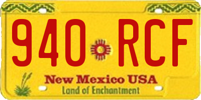NM license plate 940RCF