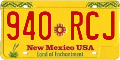 NM license plate 940RCJ