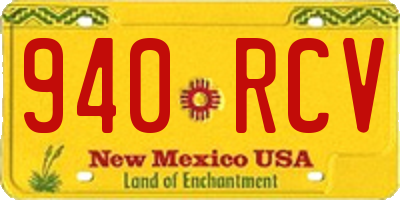 NM license plate 940RCV