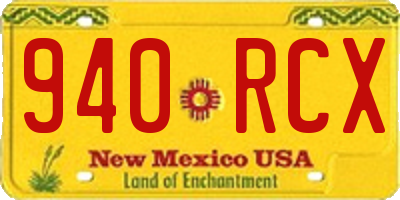 NM license plate 940RCX