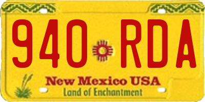 NM license plate 940RDA