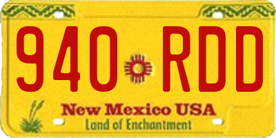 NM license plate 940RDD