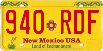 NM license plate 940RDF