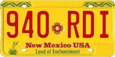 NM license plate 940RDI