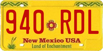 NM license plate 940RDL