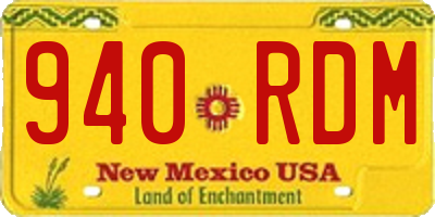 NM license plate 940RDM