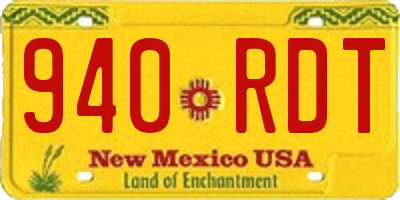 NM license plate 940RDT