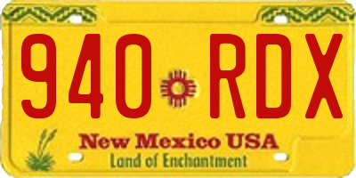 NM license plate 940RDX