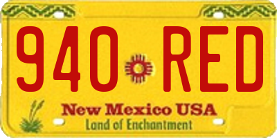 NM license plate 940RED