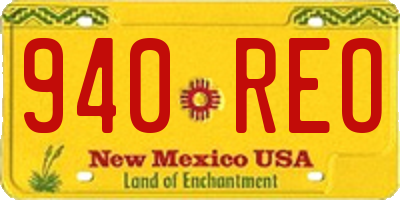NM license plate 940REO