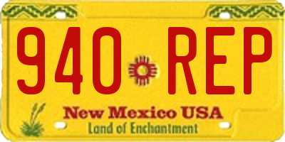 NM license plate 940REP