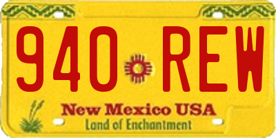 NM license plate 940REW