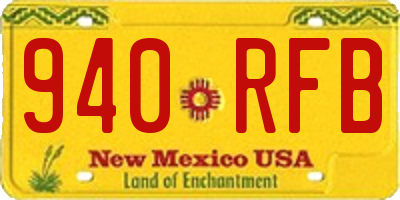 NM license plate 940RFB
