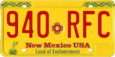 NM license plate 940RFC