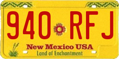 NM license plate 940RFJ