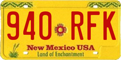 NM license plate 940RFK