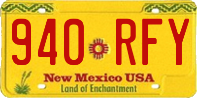 NM license plate 940RFY
