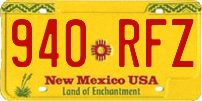 NM license plate 940RFZ