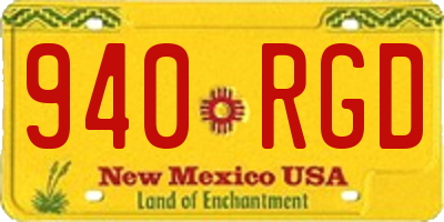 NM license plate 940RGD