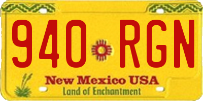 NM license plate 940RGN