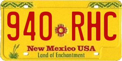 NM license plate 940RHC
