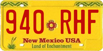 NM license plate 940RHF