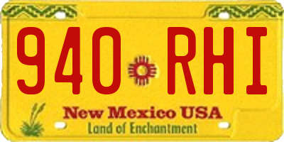 NM license plate 940RHI