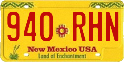 NM license plate 940RHN