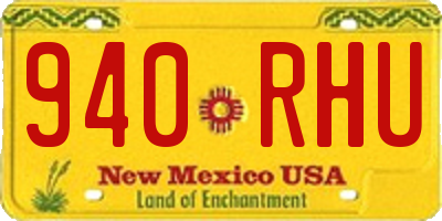 NM license plate 940RHU