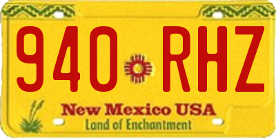NM license plate 940RHZ
