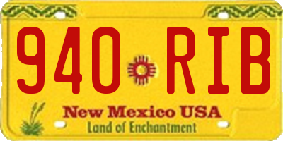 NM license plate 940RIB