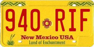 NM license plate 940RIF