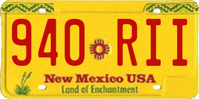 NM license plate 940RII