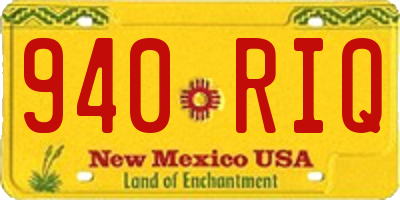 NM license plate 940RIQ